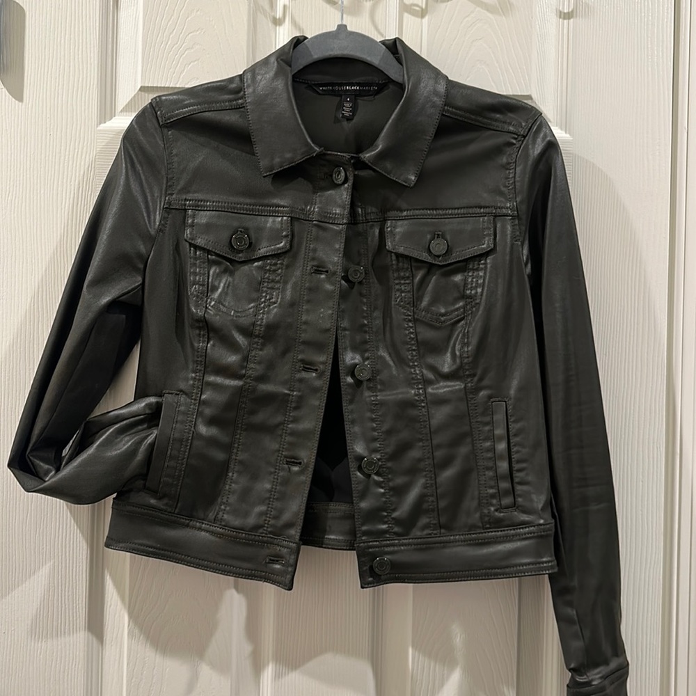 Adorable BHWM, size 4, army green, not leather but is the leather denim